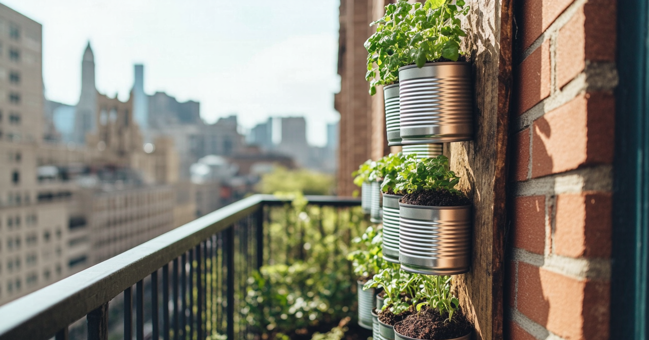 Jardins Verticais Sustentáveis feitos com Latas - Criar Espaço Verde com Materiais Reciclados